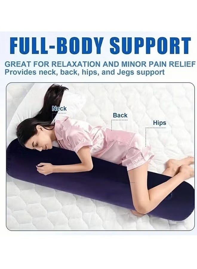 Inflatable Pillow,Body Pillows for Side Sleeper, Portable Sleeping Pillow Cushion for Hugging Sleeping,Leg positioning Pillow Equipped with Manual Air Pump,Suitable for Travel, Camping - Image 3